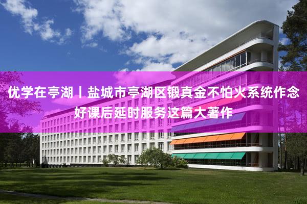 优学在亭湖丨盐城市亭湖区锻真金不怕火系统作念好课后延时服务这篇大著作