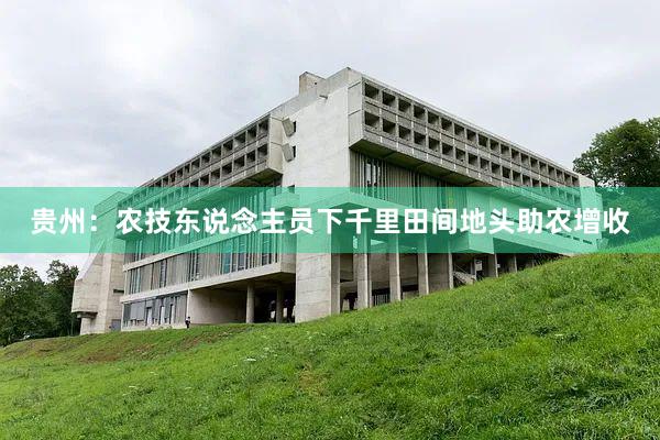 贵州：农技东说念主员下千里田间地头助农增收