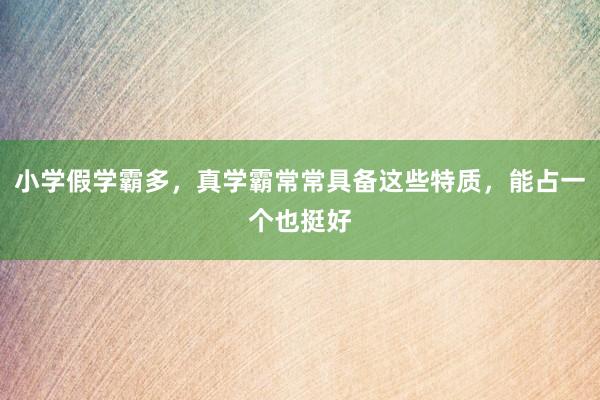 小学假学霸多，真学霸常常具备这些特质，能占一个也挺好