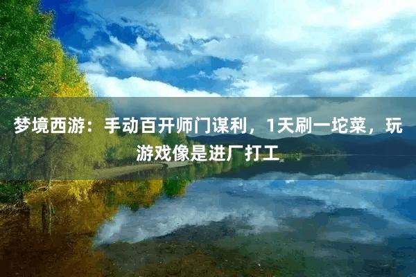 梦境西游：手动百开师门谋利，1天刷一坨菜，玩游戏像是进厂打工