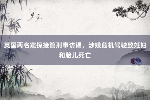 英国两名窥探接管刑事访谒，涉嫌危机驾驶致妊妇和胎儿死亡