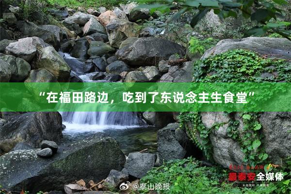 “在福田路边，吃到了东说念主生食堂”