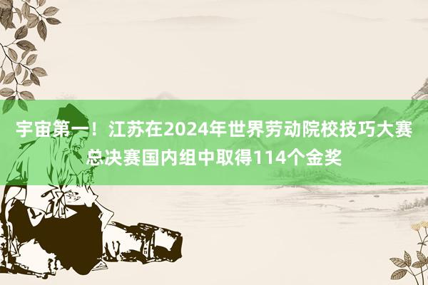 宇宙第一！江苏在2024年世界劳动院校技巧大赛总决赛国内组中取得114个金奖