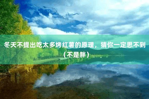 冬天不提出吃太多烤红薯的原理，猜你一定思不到（不是胖）